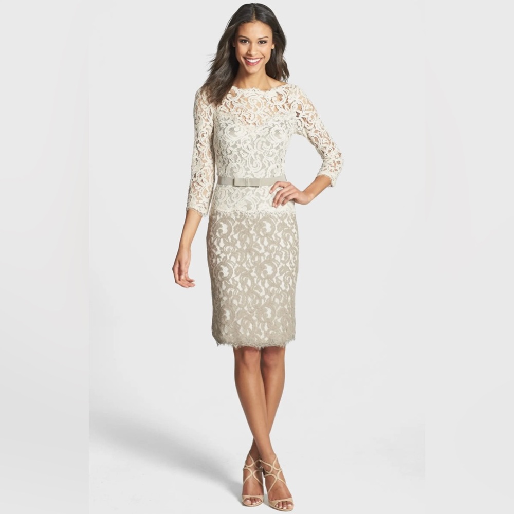 Tadashi Shoji Two-Tone Lace Sheath Dress